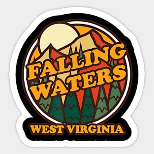 Vintage Falling Waters, West Virginia Mountain Hiking Print Sticker